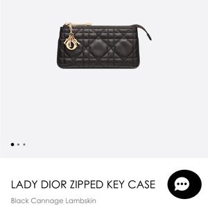 Dior lambskin keychain wallet New In Box